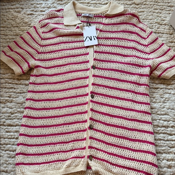 💕 NWT ZARA crochet cardigan short sleeve - Picture 2 of 5